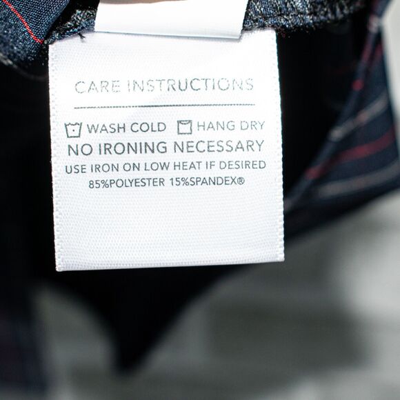 MIZZEN + MAIN Men's Trim Fit Button Down Shirt Navy Grid Check Size 2XL - Picture 7 of 7